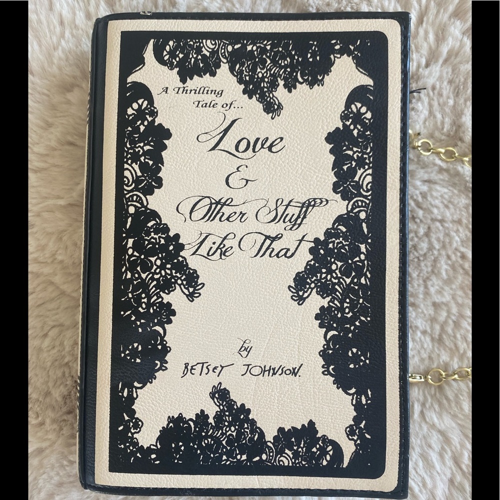 Betsy Johnson love and other stuff like that book crossbody bag